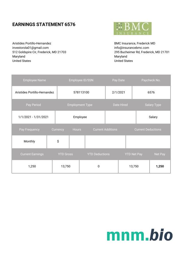 BMC Insurance Play Stub
